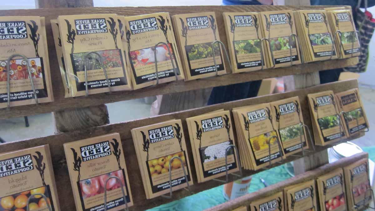 display of plant seed packets